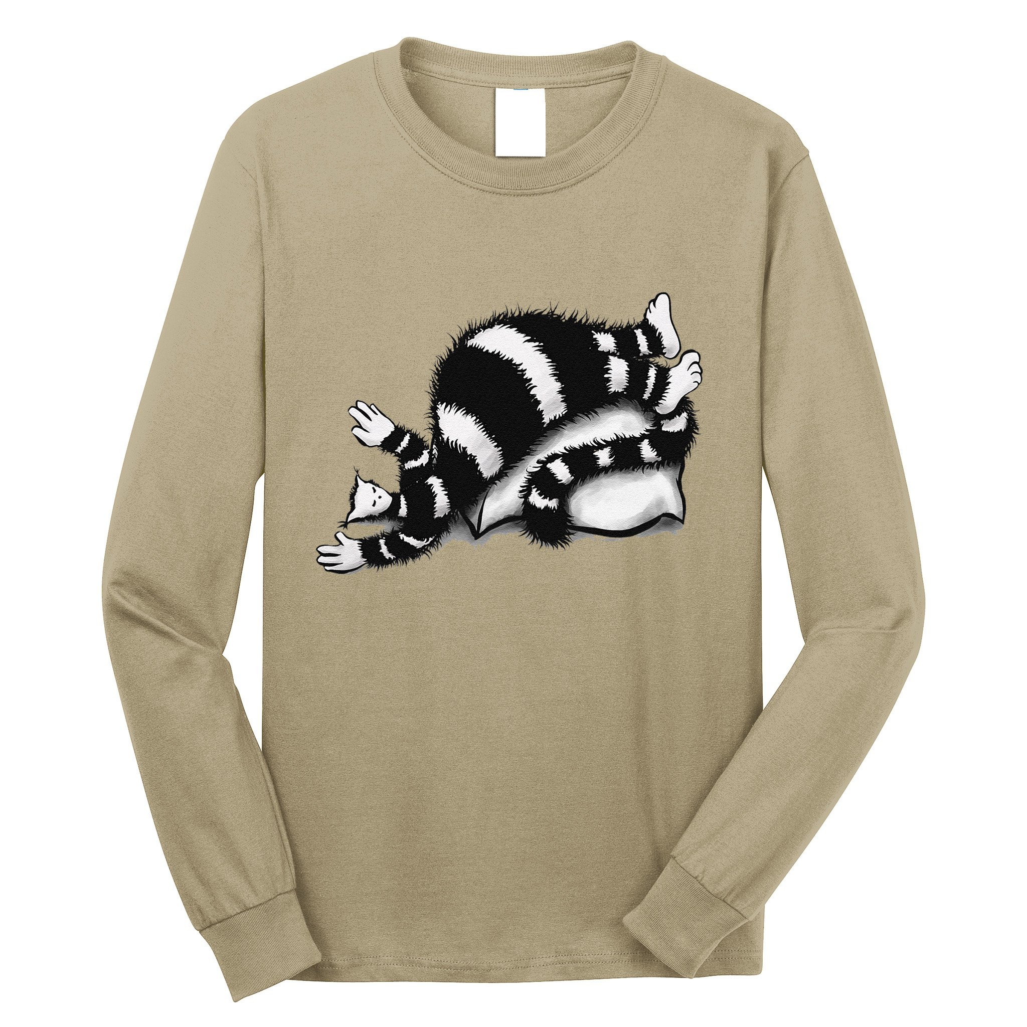 Threadless Boriana Weird Cat Sleeping On Fat Pillow .Png Long Sleeve Shirt