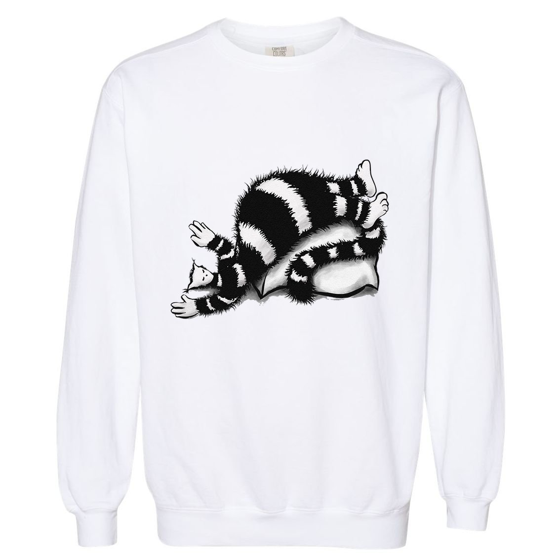 Threadless Boriana Weird Cat Sleeping On Fat Pillow .Png Garment-Dyed Sweatshirt