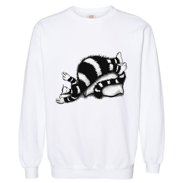 Threadless Boriana Weird Cat Sleeping On Fat Pillow .Png Garment-Dyed Sweatshirt