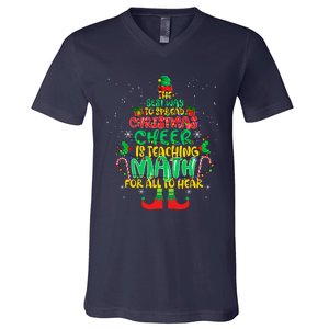 The Best Way To Spread Christmas Cheer Is Teaching Math V-Neck T-Shirt