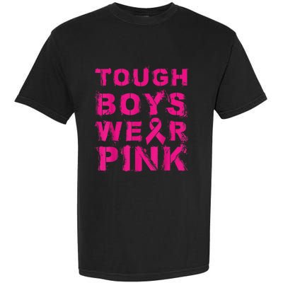 Tough Boy Wear Pink Cool Pink Breast Cancer Awareness Kid Garment-Dyed Heavyweight T-Shirt