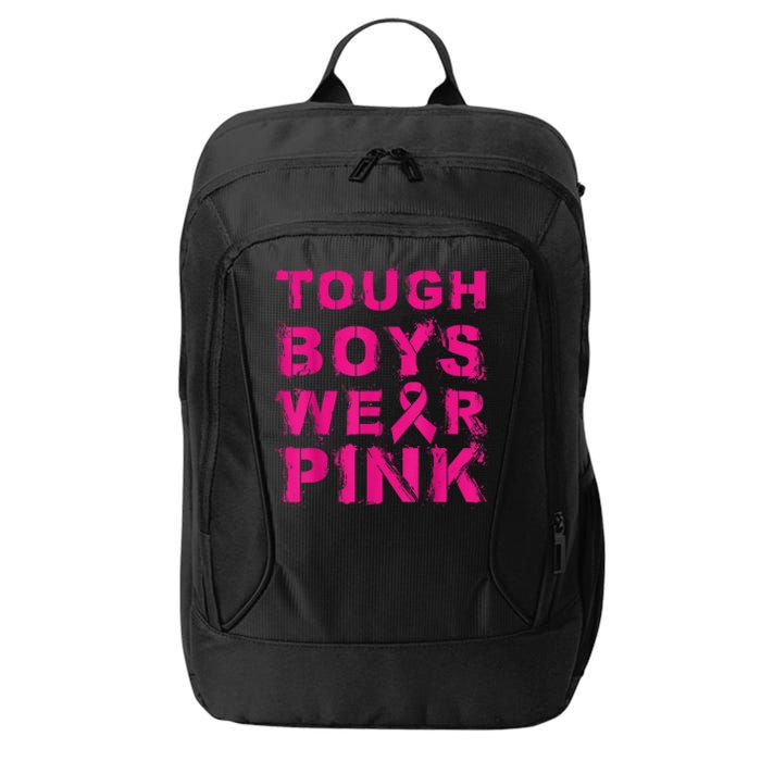 Tough Boy Wear Pink Cool Pink Breast Cancer Awareness Kid City Backpack