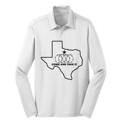 Texas Barbed Wire Come And Take It Silk Touch Performance Long Sleeve Polo