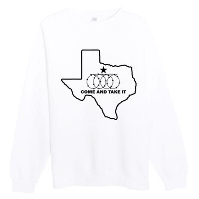 Texas Barbed Wire Come And Take It Premium Crewneck Sweatshirt