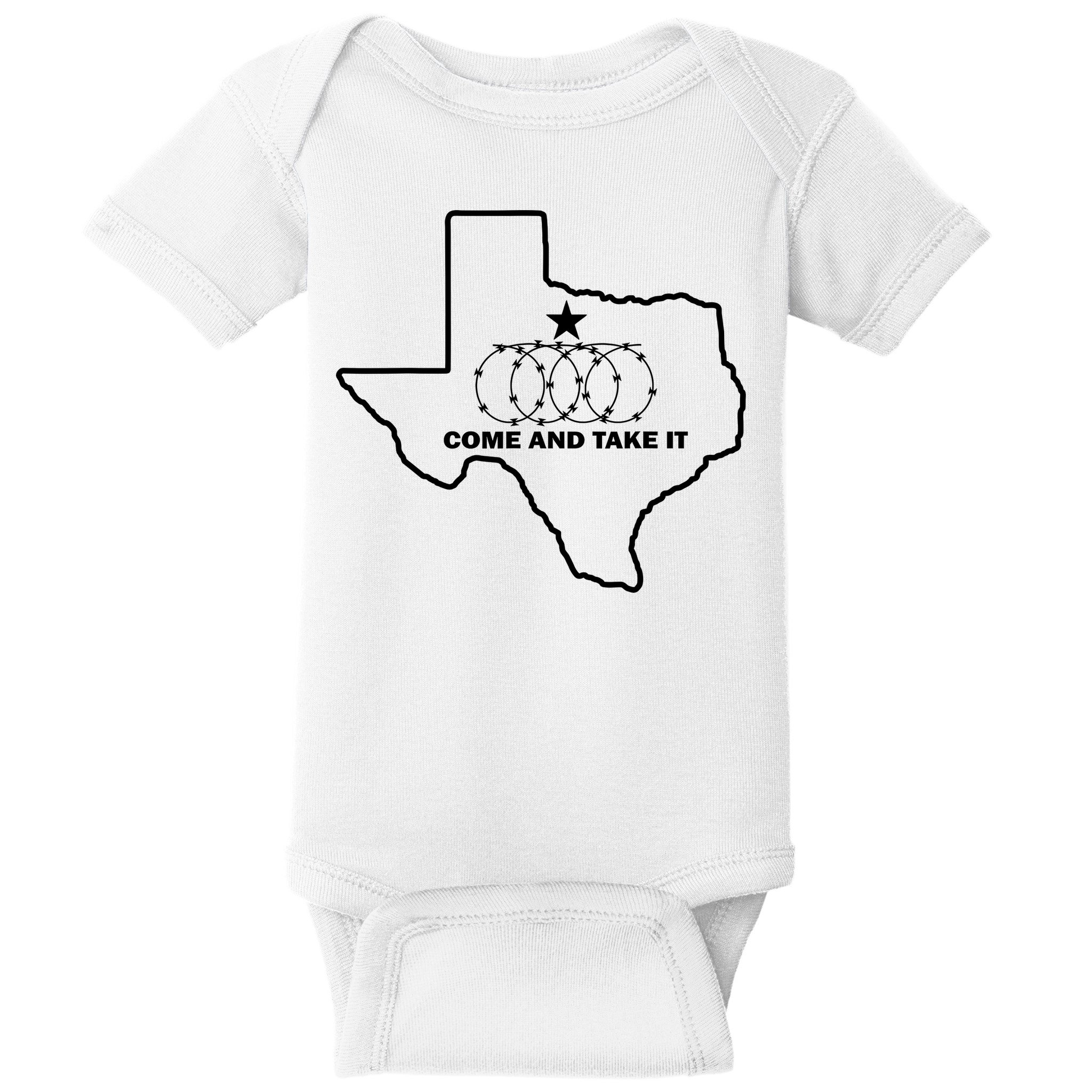 Texas Barbed Wire Come And Take It Baby Bodysuit