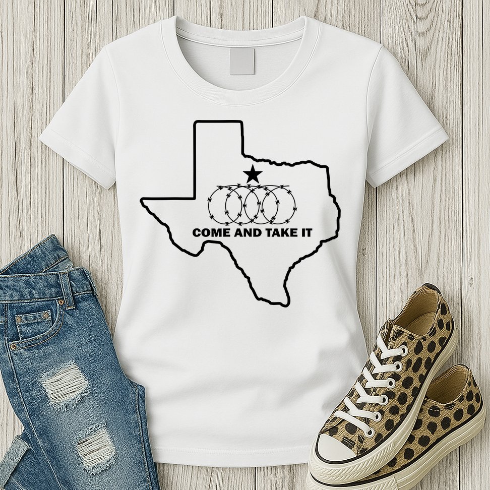 Texas Barbed Wire Come And Take It Womens T-Shirt