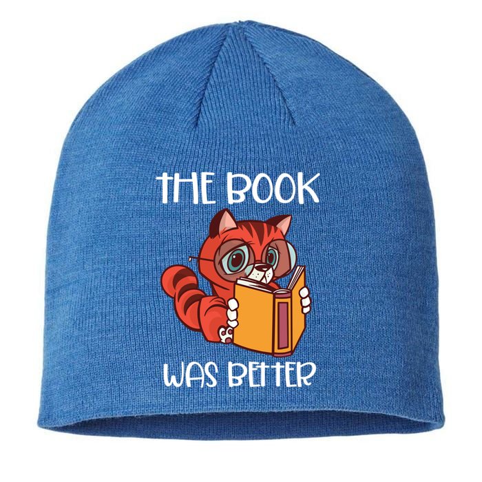 The Book Was Better Meaningful Gift Reading Lover Glasses Cat And Book Gift Sustainable Beanie