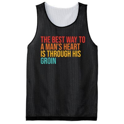 The Best Way To A ManS Heart Is Through His Groin Mesh Reversible Basketball Jersey Tank