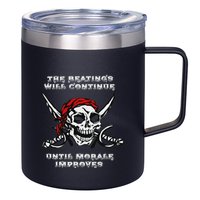 The Beatings Will Continue Until Morale Improves 12oz Stainless Steel Coffee Mug