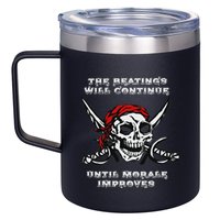 The Beatings Will Continue Until Morale Improves 12oz Stainless Steel Coffee Mug