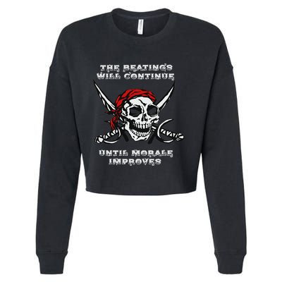 The Beatings Will Continue Until Morale Improves Cropped Pullover Crew