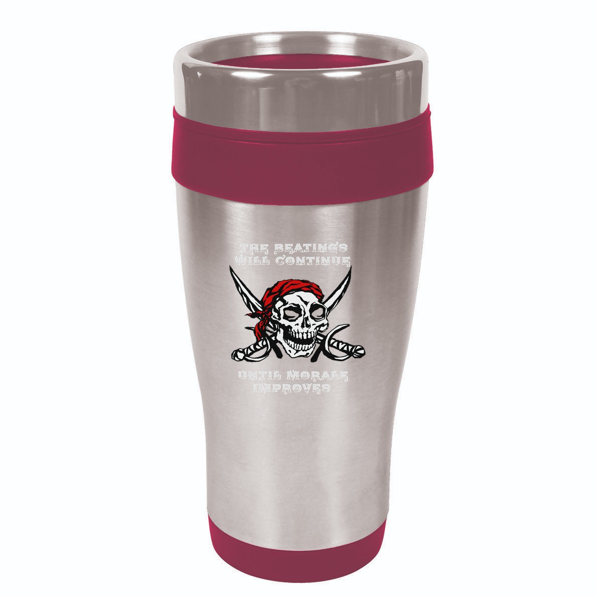 The Beatings Will Continue Until Morale Improves 16oz Travel Tumbler