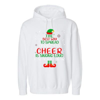 The Best Way To Spread Christmas Cheer Gift Elf Party Gift Garment-Dyed Fleece Hoodie