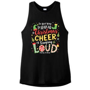 The Best Way To Spread Christmas Cheer Is Singing Loud Xmas Ladies PosiCharge Tri-Blend Wicking Tank