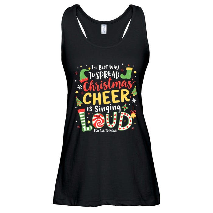 The Best Way To Spread Christmas Cheer Is Singing Loud Xmas Ladies Essential Flowy Tank