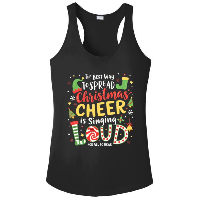 The Best Way To Spread Christmas Cheer Is Singing Loud Xmas Ladies PosiCharge Competitor Racerback Tank