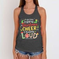 The Best Way To Spread Christmas Cheer Is Singing Loud Xmas Women's Knotted Racerback Tank