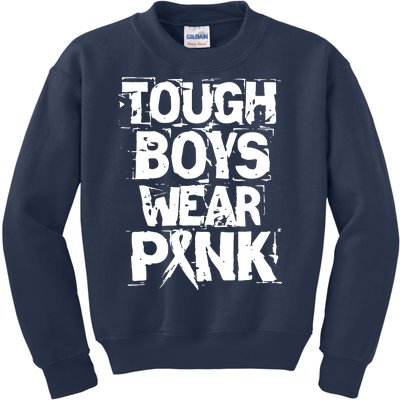 Tough Boy Wear Pink Funny Breast Cancer Awareness Kids Sweatshirt