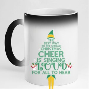 The Best Way To Spread Christmas Cheer Singing Loud Elf Xmas Cute Gift 11oz Black Color Changing Mug