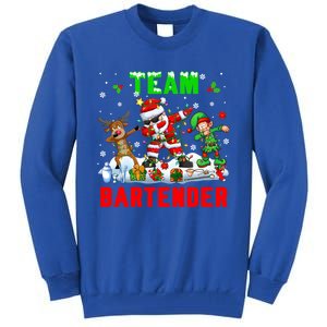 Team Bartender Xmas Dabbing Reindeer Santa Sunglasses Cool Gift Tall Sweatshirt