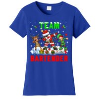 Team Bartender Xmas Dabbing Reindeer Santa Sunglasses Cool Gift Women's T-Shirt