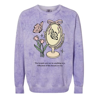 The Beauty You See In Anything Is A Reflection Funny Design Colorblast Crewneck Sweatshirt