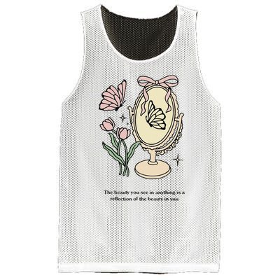 The Beauty You See In Anything Is A Reflection Funny Design Mesh Reversible Basketball Jersey Tank