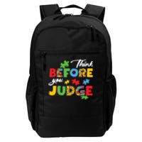 Think Before You Judge Puzzle Autism Awareness Month Daily Commute Backpack