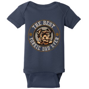 The Best Yorkie Dad Ever Fathers Day Dogs Lover Baby Bodysuit