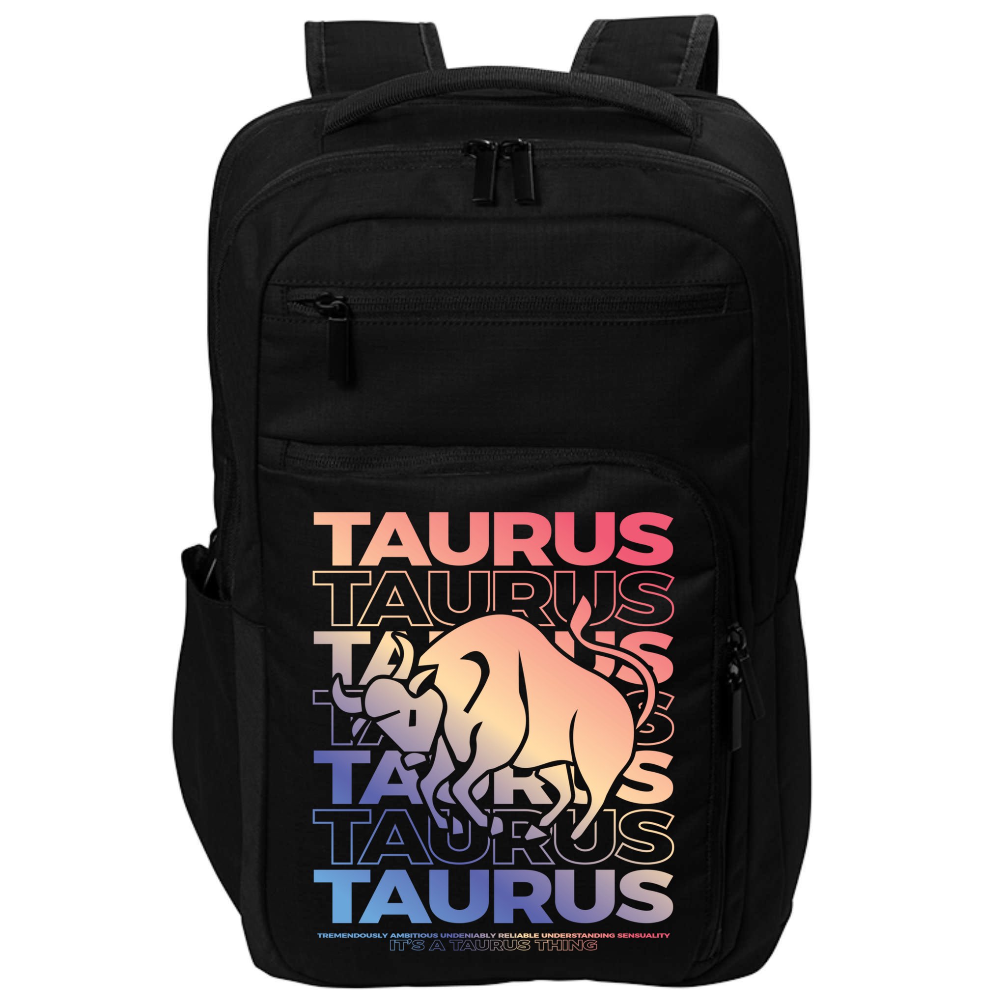Taurus Bull Zodiac Esoteric Astrology Gift Impact Tech Backpack