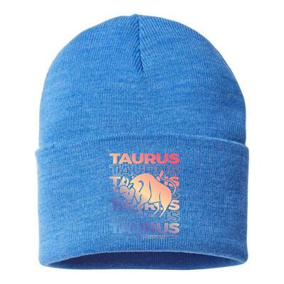 Taurus Bull Zodiac Esoteric Astrology Gift Sustainable Knit Beanie