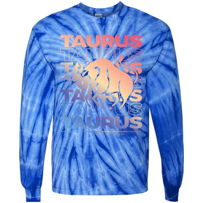 Taurus Bull Zodiac Esoteric Astrology Gift Tie-Dye Long Sleeve Shirt