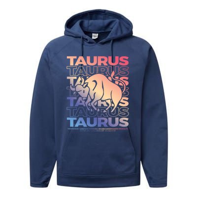 Taurus Bull Zodiac Esoteric Astrology Gift Performance Fleece Hoodie