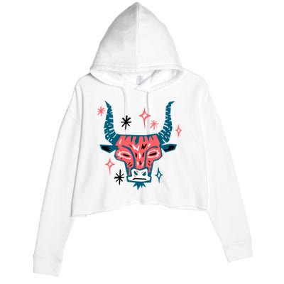 Taurus Bull Zodiac Birthday Crop Fleece Hoodie