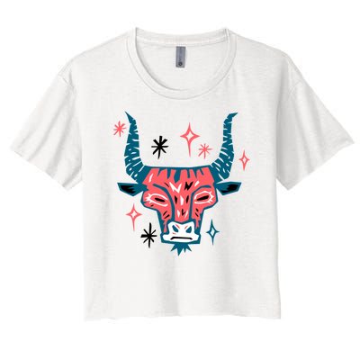 Taurus Bull Zodiac Birthday Women's Crop Top Tee