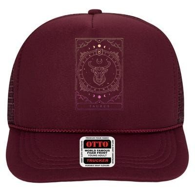 Taurus Birthday Zodiac Sign Astrology Taurus High Crown Mesh Back Trucker Hat