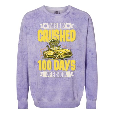 This Crushed 100 Days Of School Kindergarten Saying Gift Colorblast Crewneck Sweatshirt