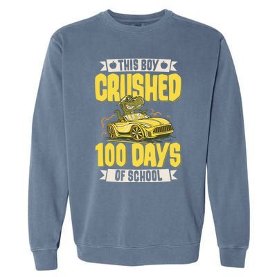 This Crushed 100 Days Of School Kindergarten Saying Gift Garment-Dyed Sweatshirt