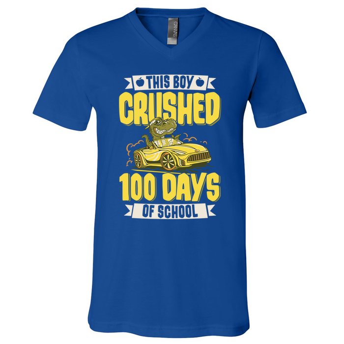 This Crushed 100 Days Of School Kindergarten Saying Gift V-Neck T-Shirt