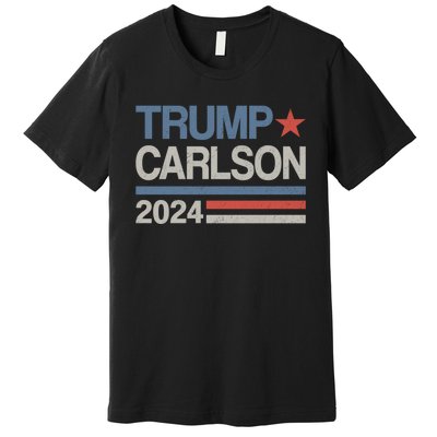 Trump Carlson 2024 President Election Pro America US Flag Premium T-Shirt