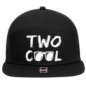 Two Cool 2nd Birthday Gift 2 Year Old Second Bday 7 Panel Mesh Trucker Snapback Hat