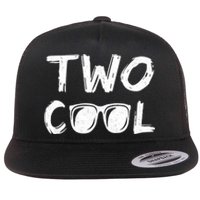 Two Cool 2nd Birthday Gift 2 Year Old Second Bday Flat Bill Trucker Hat