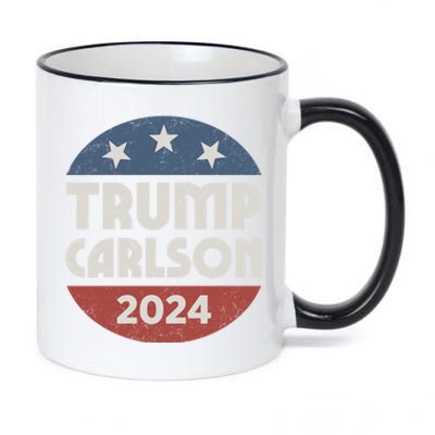 Trump Carlson 2024 President Election Pro America US Flag 11oz Black Color Changing Mug