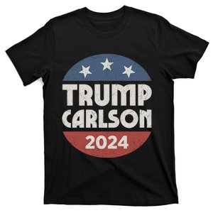 Trump Carlson 2024 President Election Pro America US Flag T-Shirt