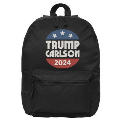 Trump Carlson 2024 President Election Pro America US Flag 16 in Basic Backpack