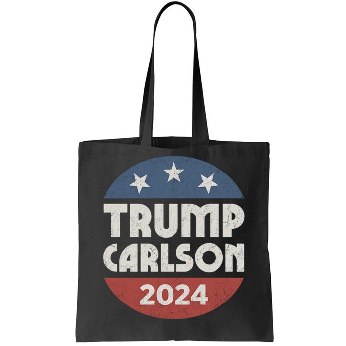 Trump Carlson 2024 President Election Pro America US Flag Tote Bag