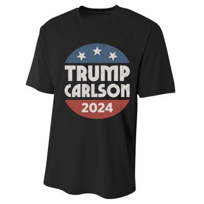 Trump Carlson 2024 President Election Pro America US Flag Performance Sprint T-Shirt