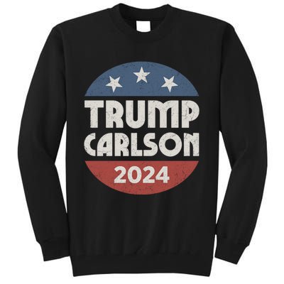 Trump Carlson 2024 President Election Pro America US Flag Tall Sweatshirt