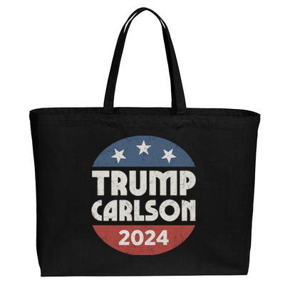 Trump Carlson 2024 President Election Pro America US Flag Cotton Canvas Jumbo Tote