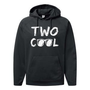 Two Cool 2nd Birthday Gift 2 Year Old Performance Fleece Hoodie